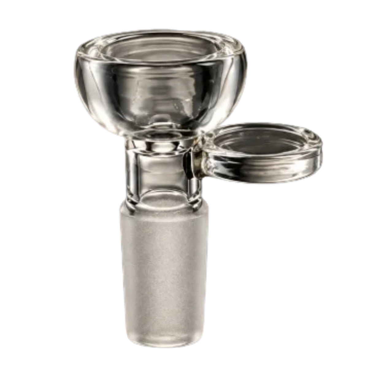 14mm Clear Glass Round Bowl Cone Piece with Handle