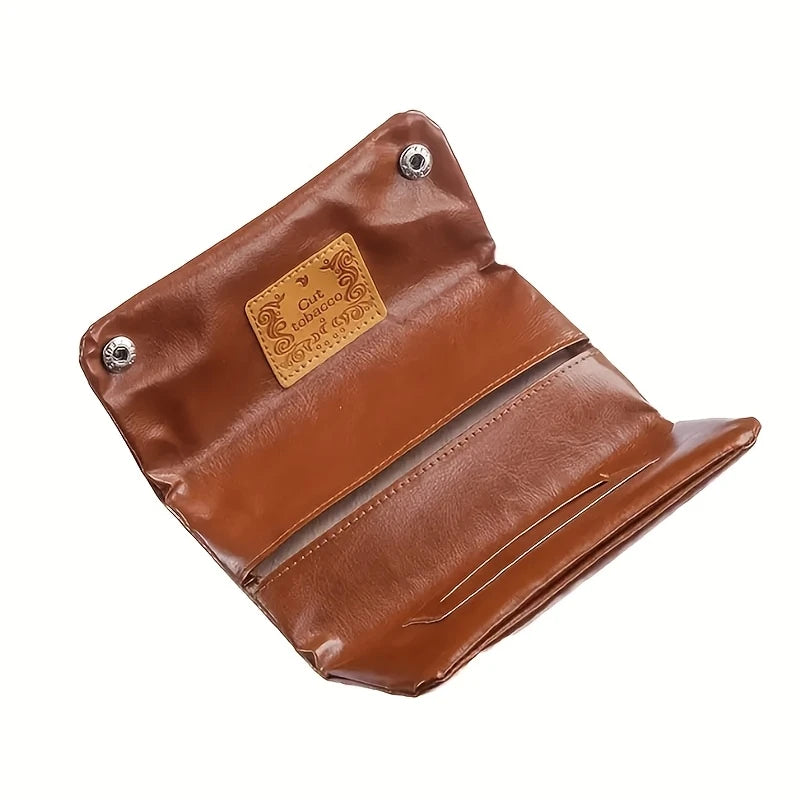 Vintage-Style Faux Leather Tobacco Pouch