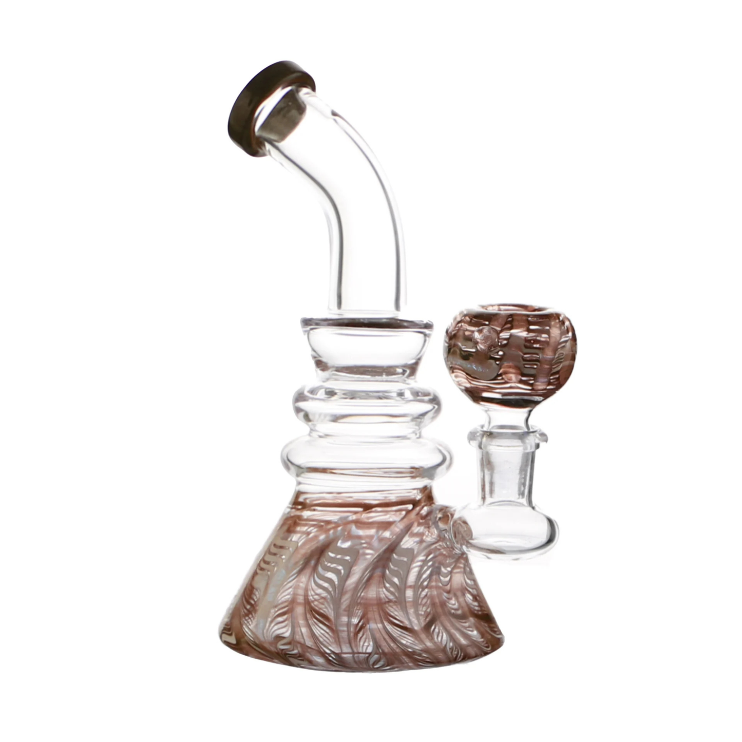 3 Ring Beaker Bong with a Matching Cone Piece 17cm