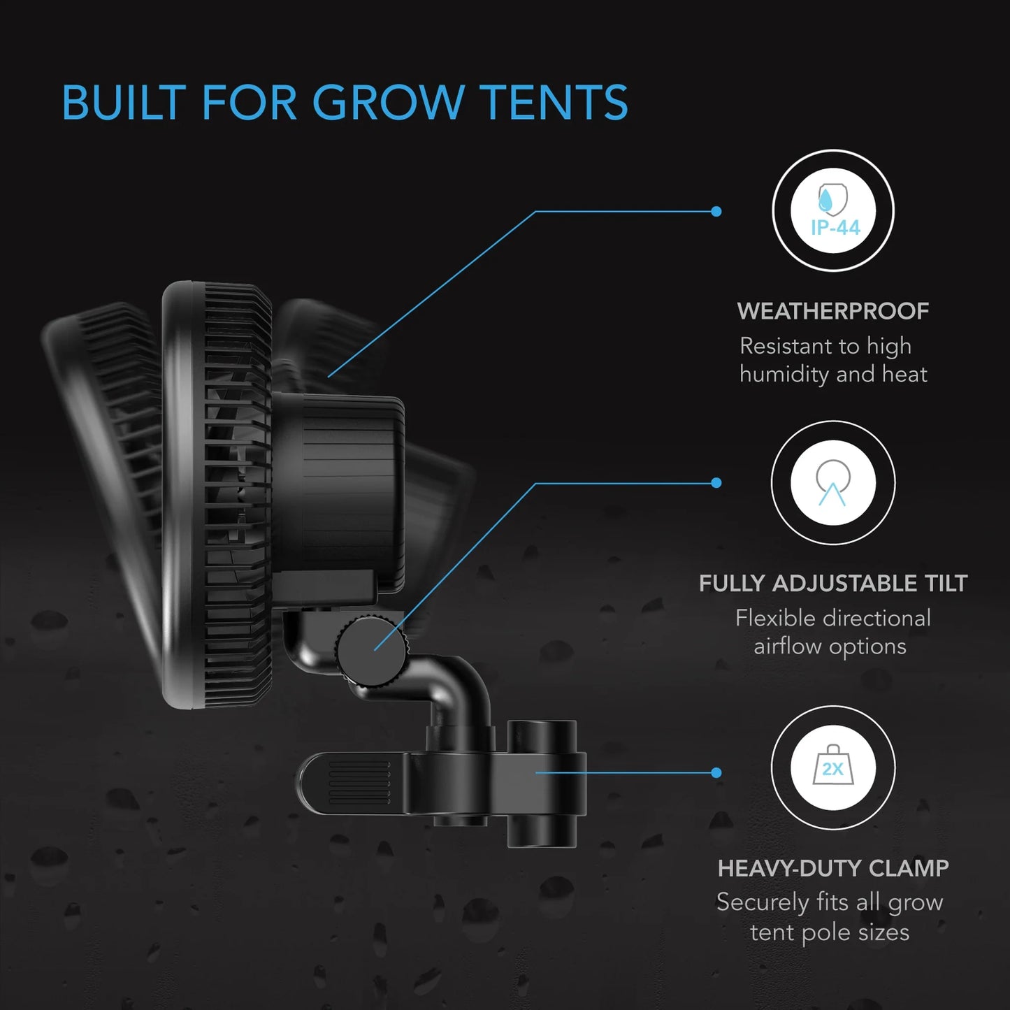 AC Infinity - Cloudray S9, Gen 2 Grow Tent Clip Fan 9”