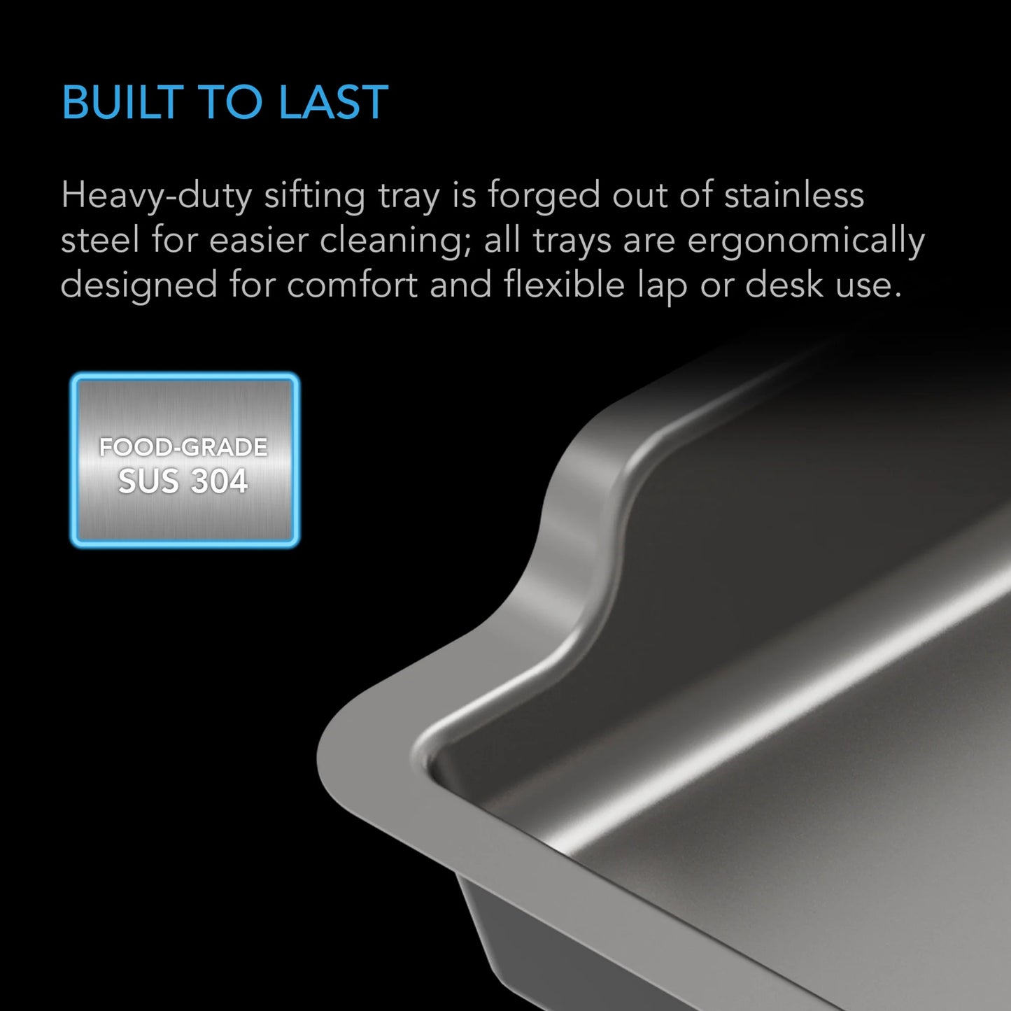 AC Infinity - Large Trim Tray System, 3-Tray & 2-Screen Kit, Interchangeable and Ergonomic Design