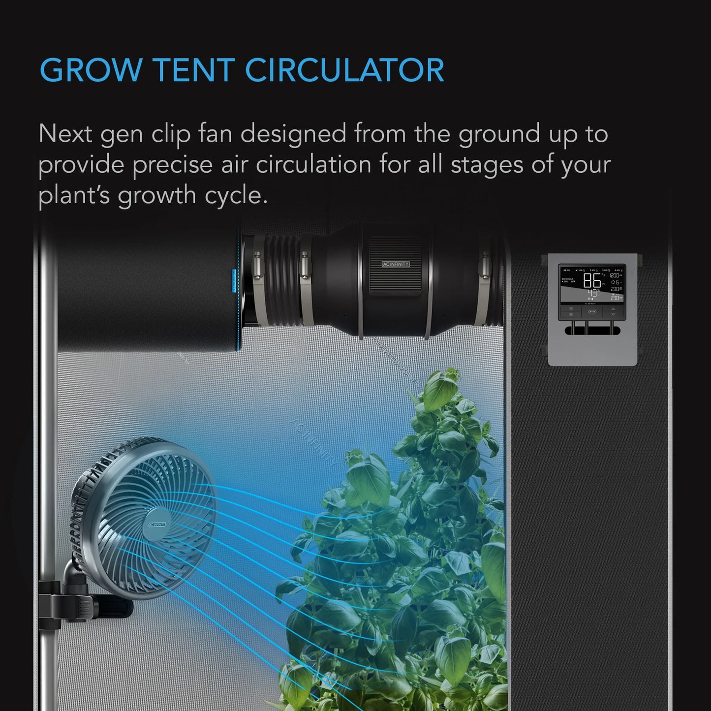 AC Infinity - Cloudray S6, Gen 2 Grow Tent Clip Fan 6”
