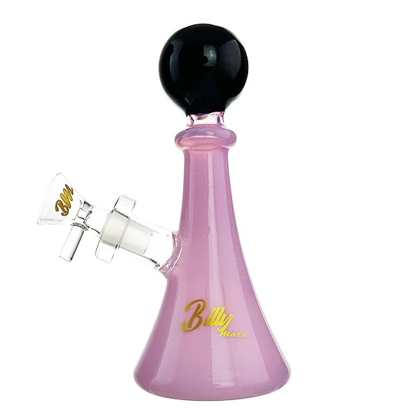 Billy Mate - Salt Shaker Style Glass Bong 17cm (Purple Base/Green Ball)