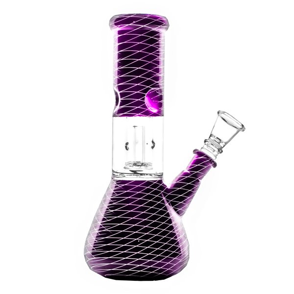 Stripped Dome Perk Waterpipe – 20cm (Black)