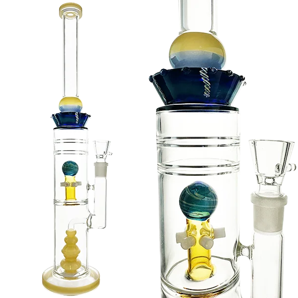 Double Chamber Glass Bong - Aurora Cascade 45cm