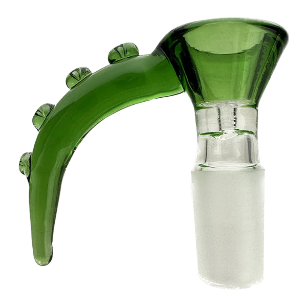 Coloured Glass Slider Cone Piece with Tentacles Handle - Green