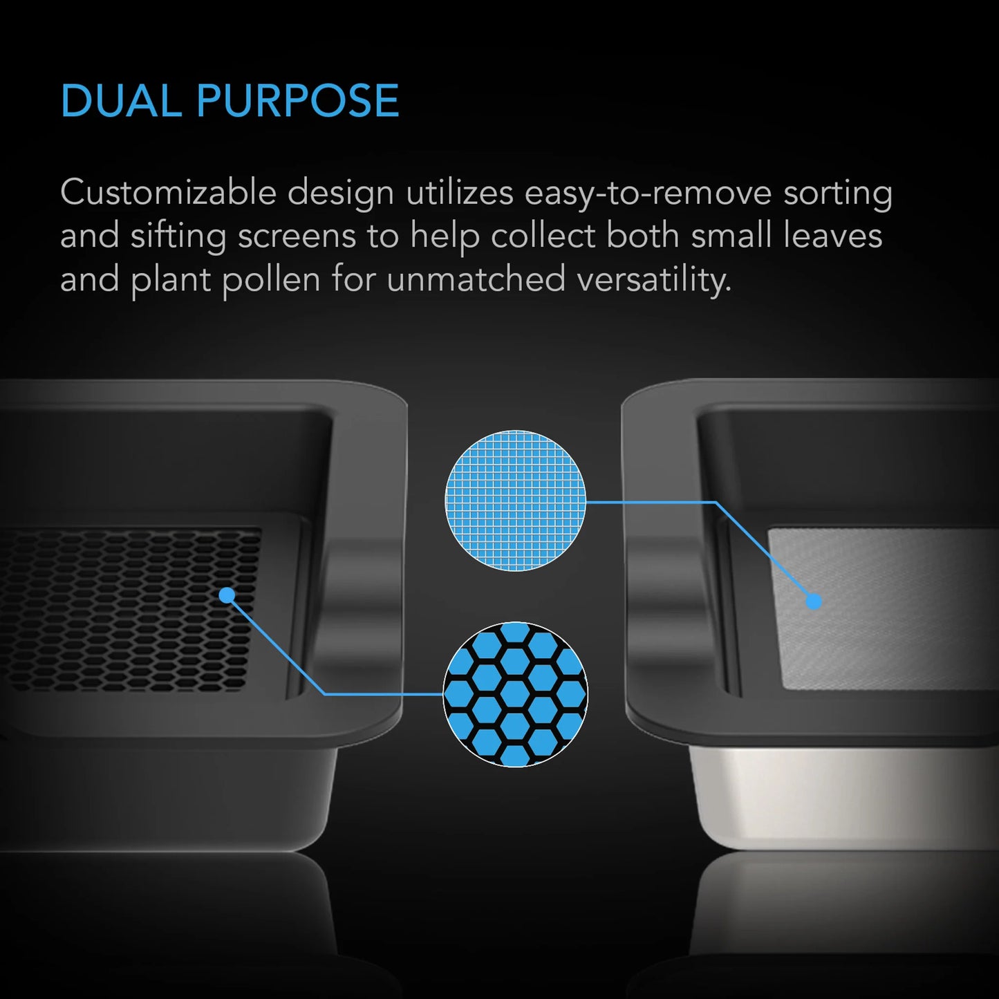 AC Infinity - Large Trim Tray System, 3-Tray & 2-Screen Kit, Interchangeable and Ergonomic Design