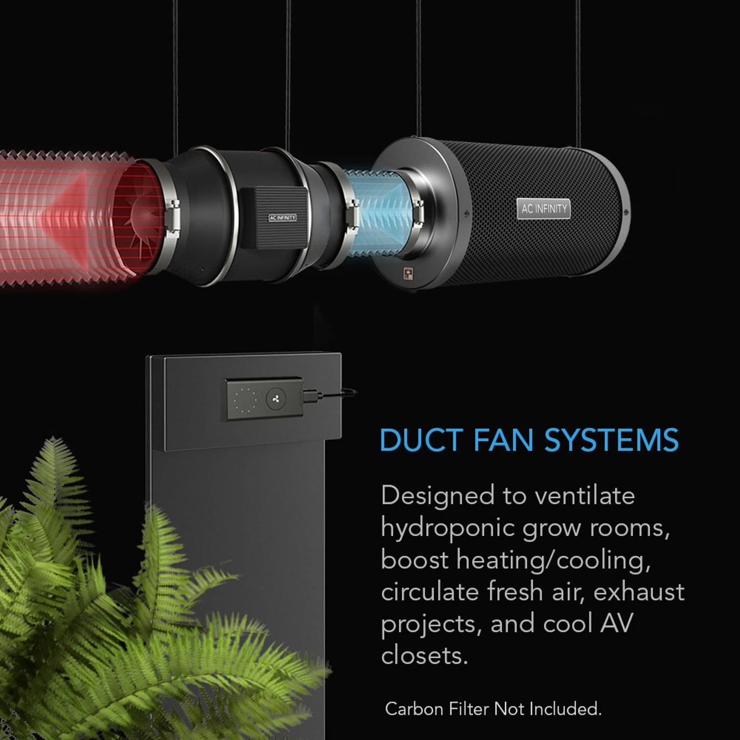 AC Infinity - Cloudline Pro S6, Quiet Inline Duct Fan With Speed Controller, 6 Inch - 150 MM