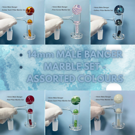 14mm Terp Slurper Beveled Edge Quartz Banger Kit With Glass Marble Set