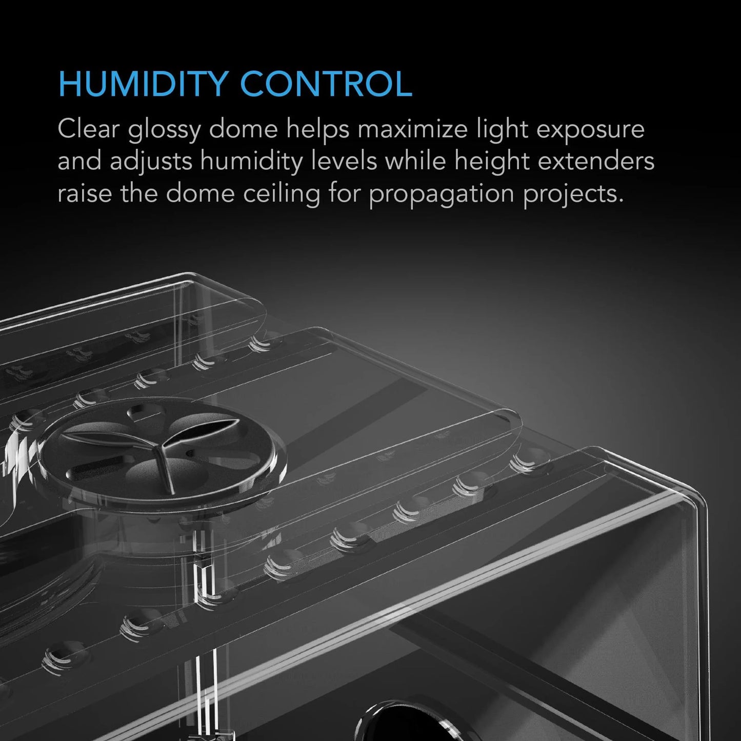 Humidity Dome, Propagation Kit with Height extension incl, 5x8 Cell Tray