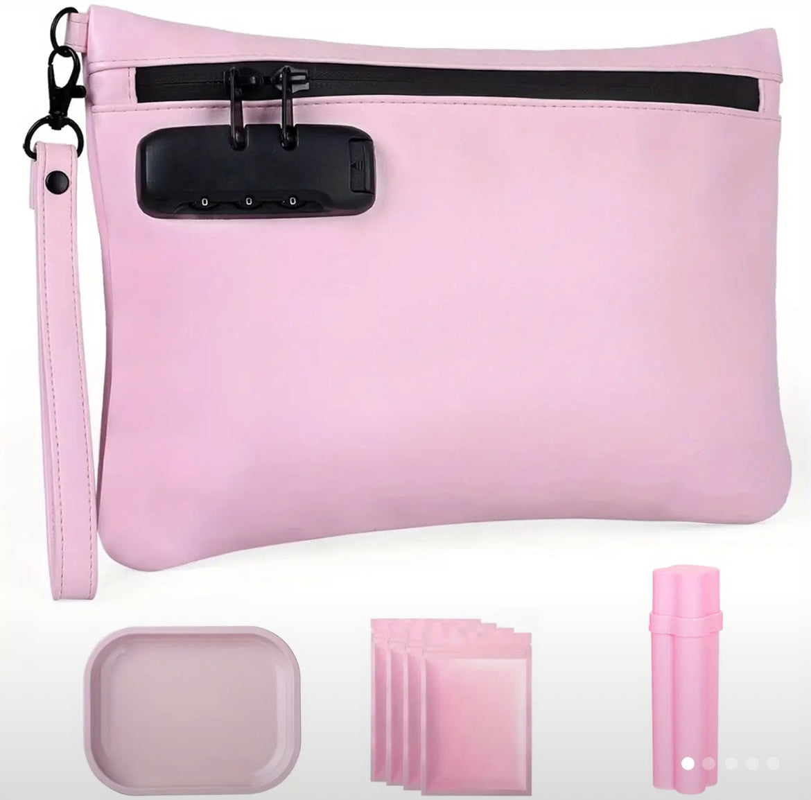 Smell Proof Pouch with Lock and Travel Kit