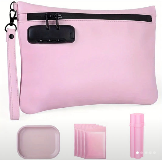 Smell Proof Pouch with Lock and Travel Kit