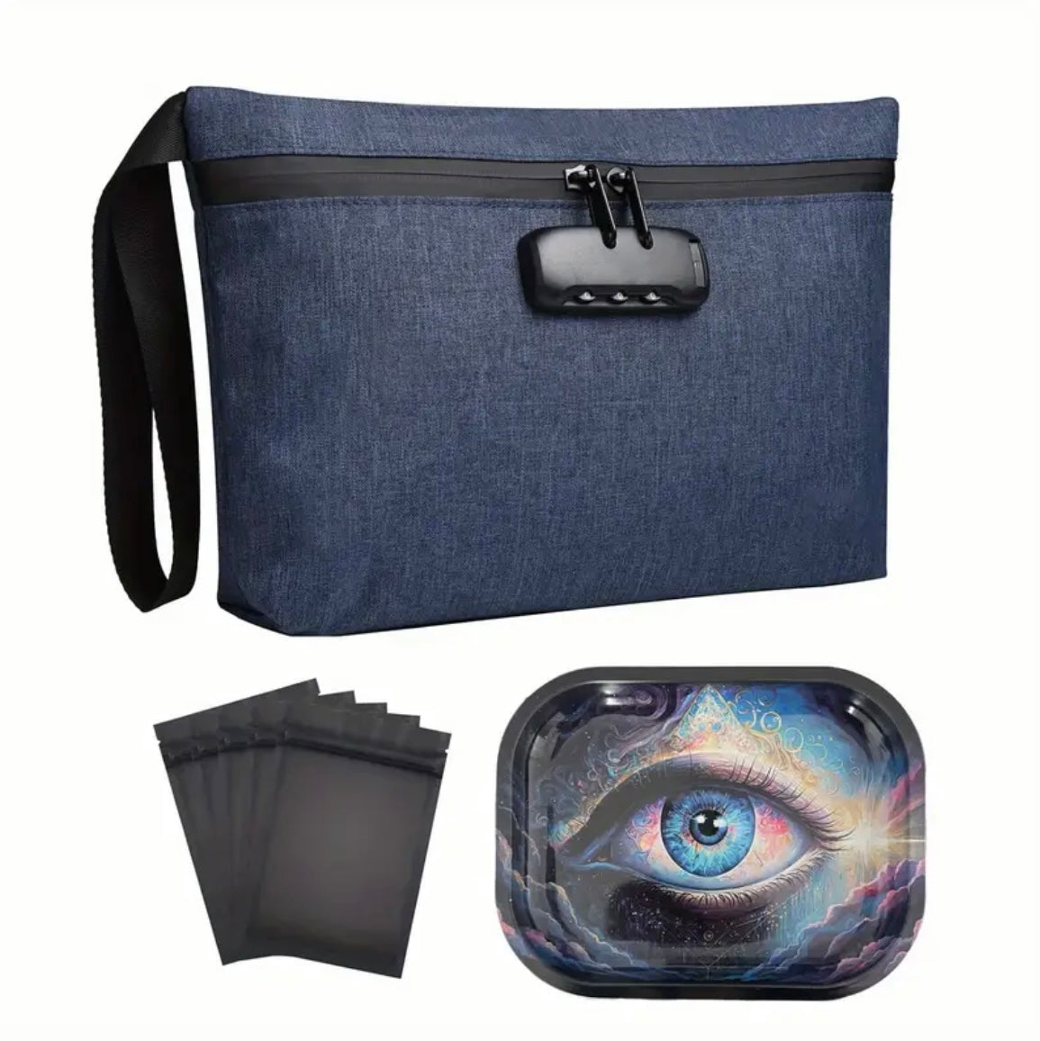 7pce Smell Proof Pouch Set with Lock