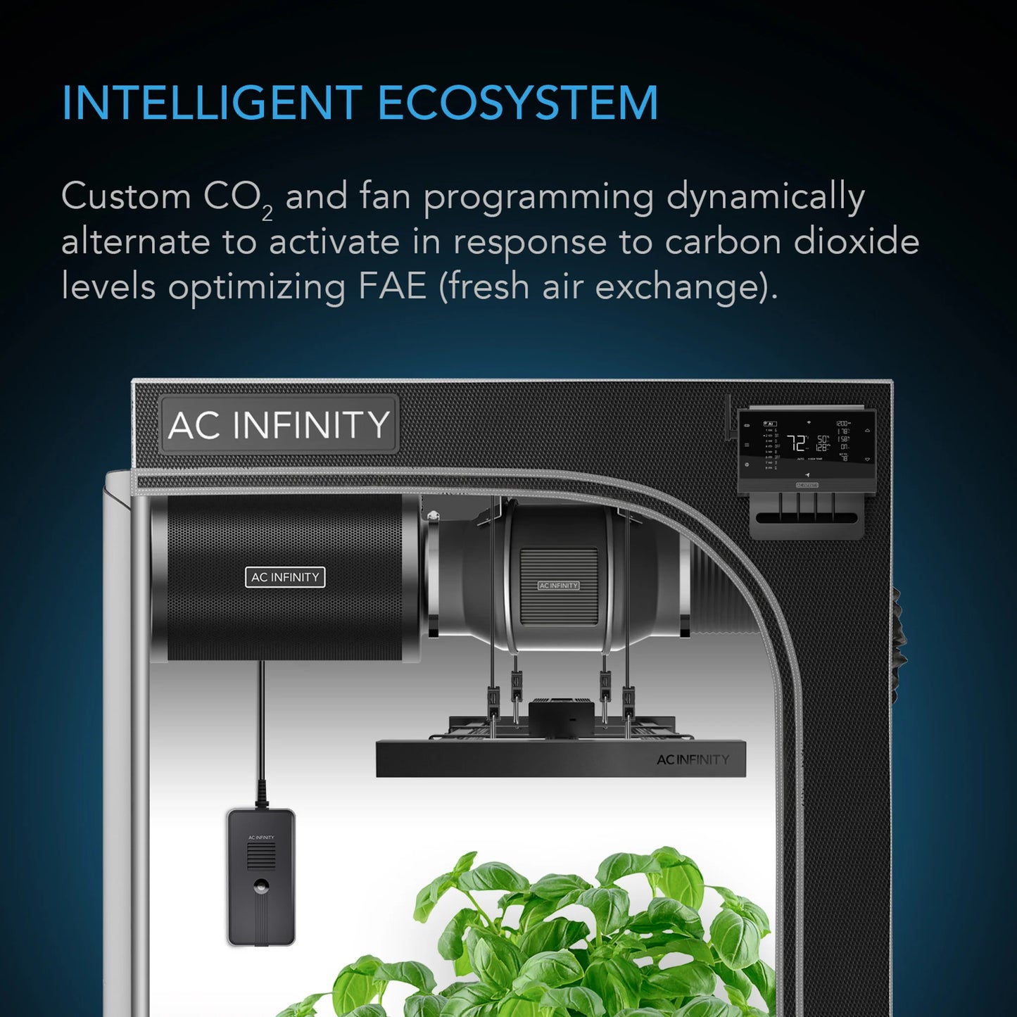 AC Infinity - Co2 + Light Sensor for Controller AI+, CO2 Data Tracking, Optimised FAE, Day and Night Scheduling