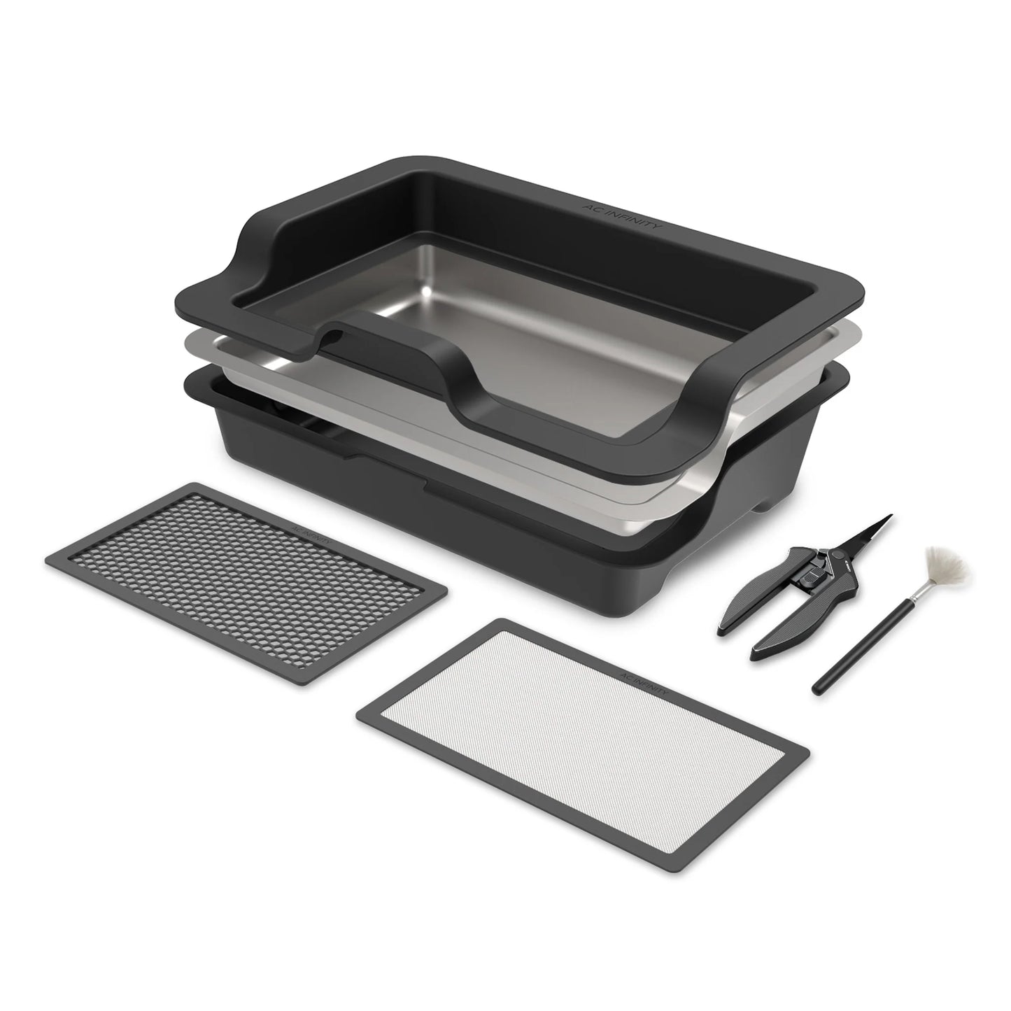 AC Infinity - Large Trim Tray System, 3-Tray & 2-Screen Kit, Interchangeable and Ergonomic Design