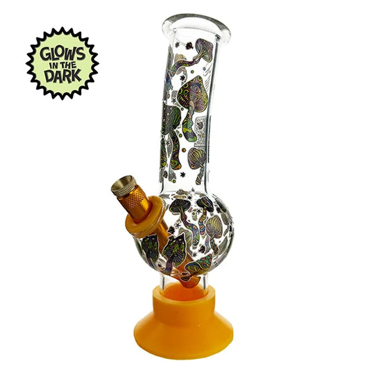 Billy Mate - Glow in the Dark Mushroom Glass Bubble Bong - 20cm