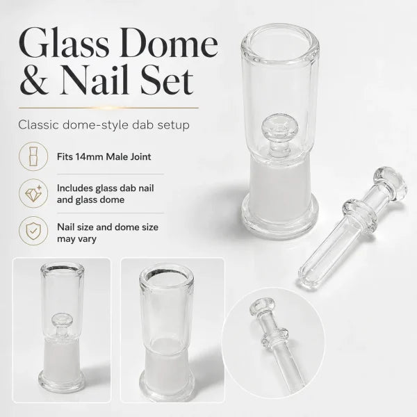 14mm Glass Dome and Nail Set