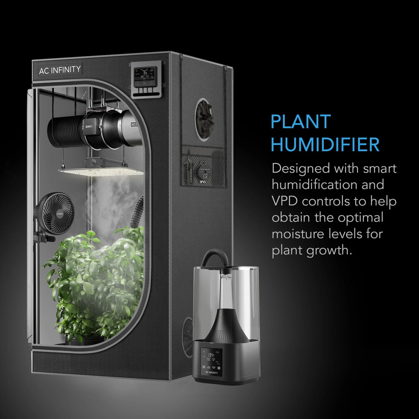 AC Infinity - CloudForge T3 V2, Environmental Plant Humidifier, 4.5L, Smart controls w. targeted Vaporising