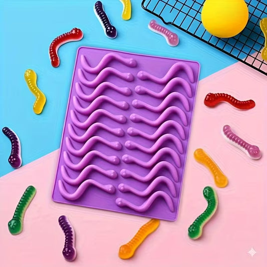Silicone Mold 20 Cavity Worms/Gummies