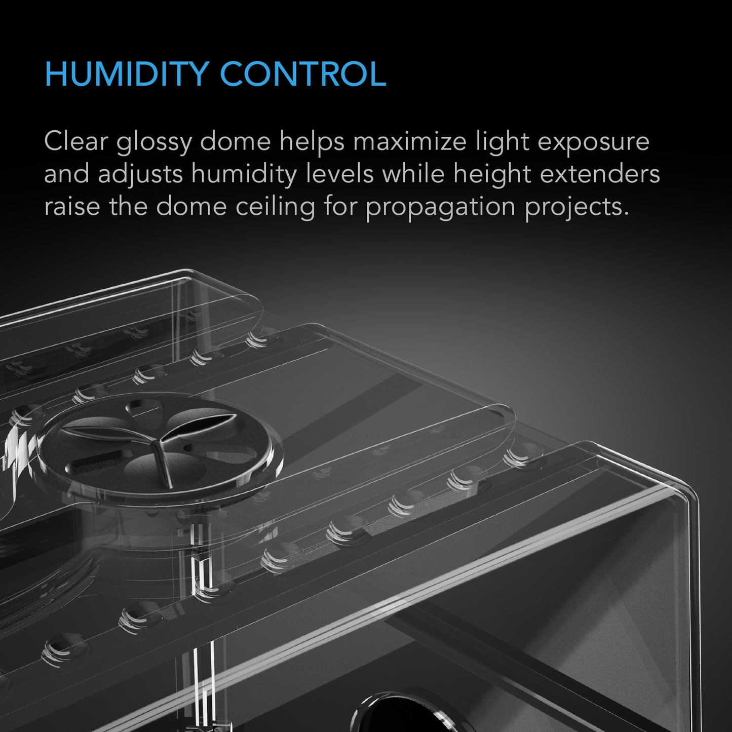 AC Infinity - Humidity Dome XL, Propagation Kit, 6x12 Cell Tray with Height Extension