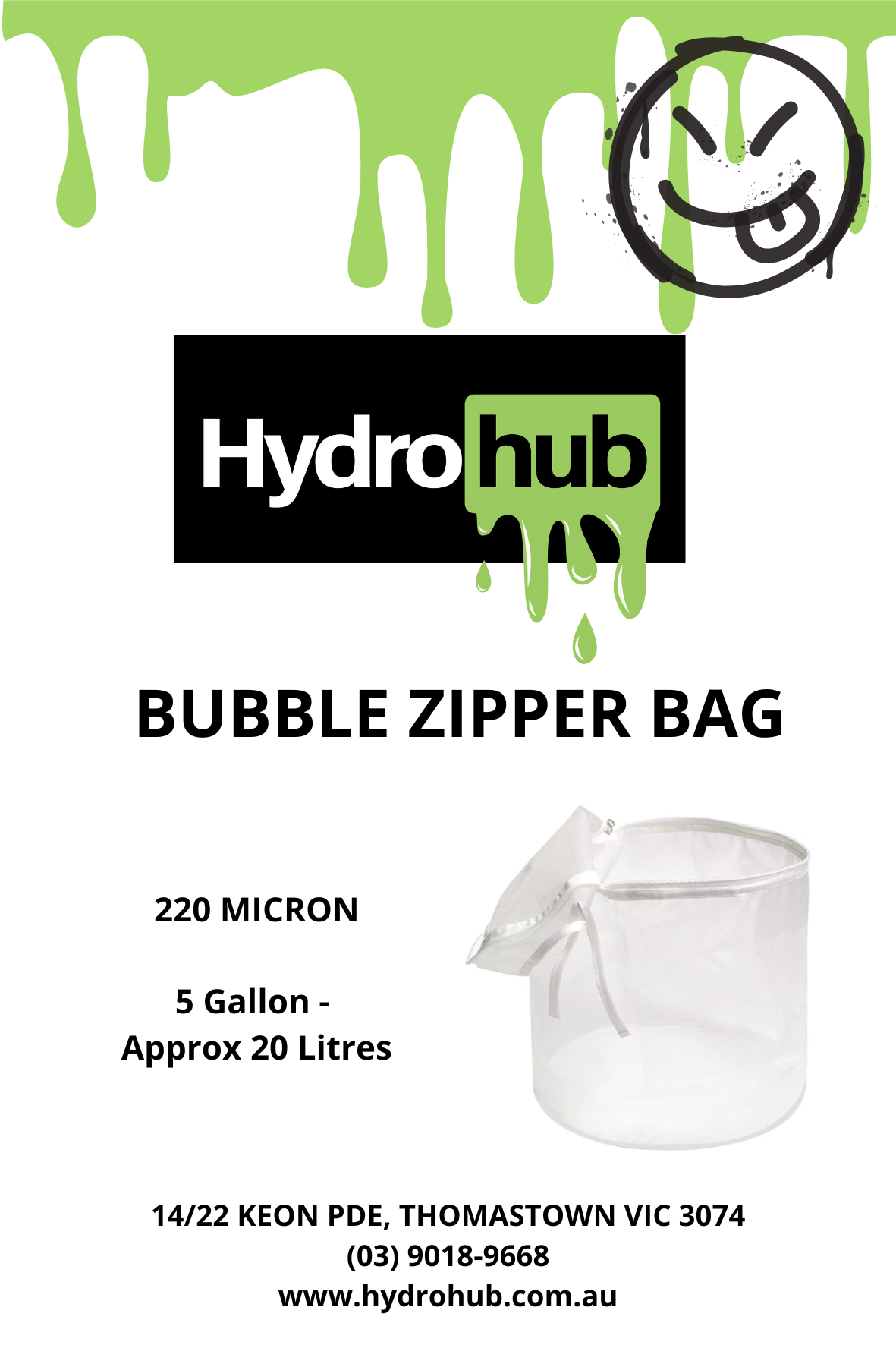 Bubble Zipper Bag - 220 Micron 5Gal