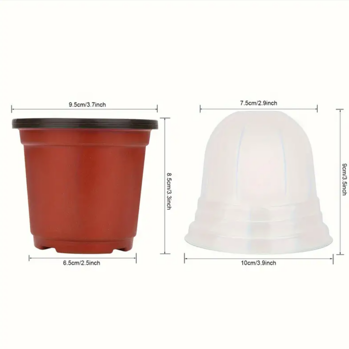 Plastic Propagation Pot w/ Moisture Dome (Brown)