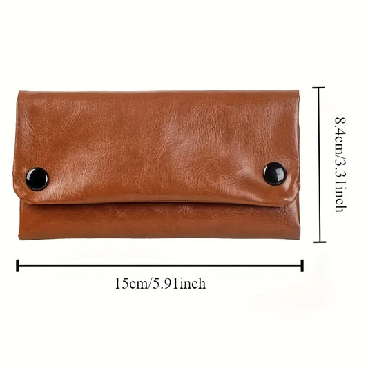 Vintage-Style Faux Leather Tobacco Pouch