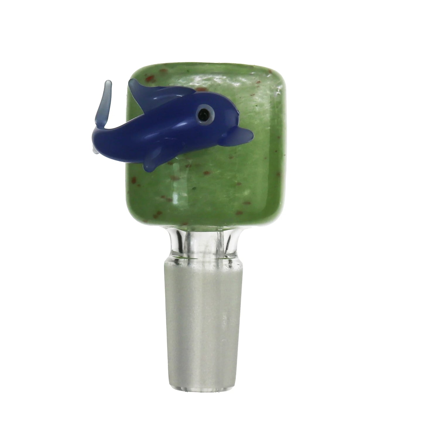 Perfect Ocean Splash Dolphin Glass Cone Piece 14mm