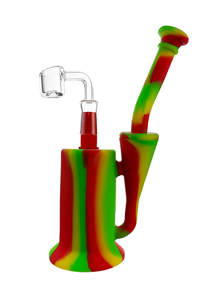 20cm Ultimate Swirl Silicone Dab Rig with Quartz Banger