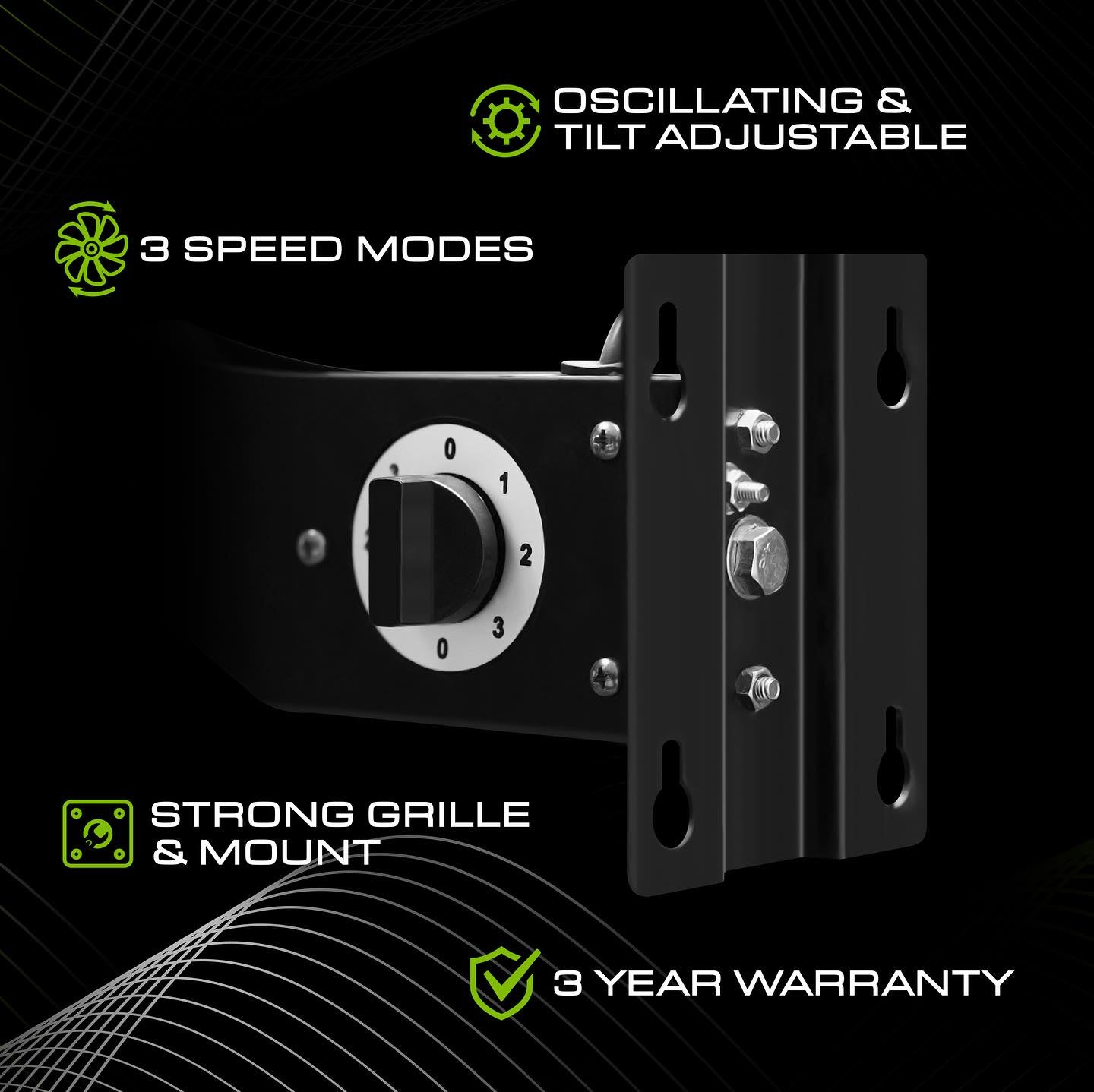 HORTIAIR Heavy Duty Wall Fan 120W 450mm/18"