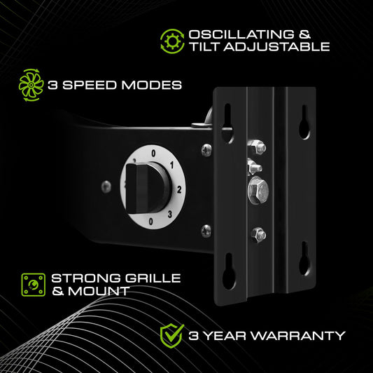 HORTIAIR Heavy Duty Wall Fan 120W 450mm/18"