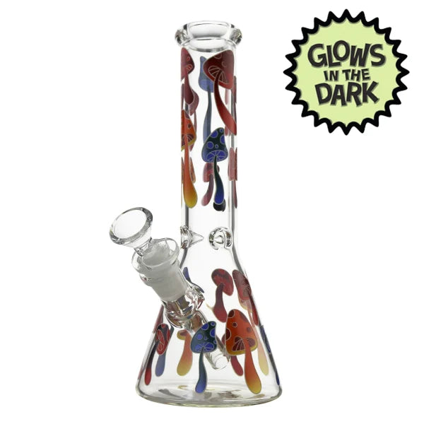 Billy Mate - Glow in the Dark Multicolored Mushroom Bong