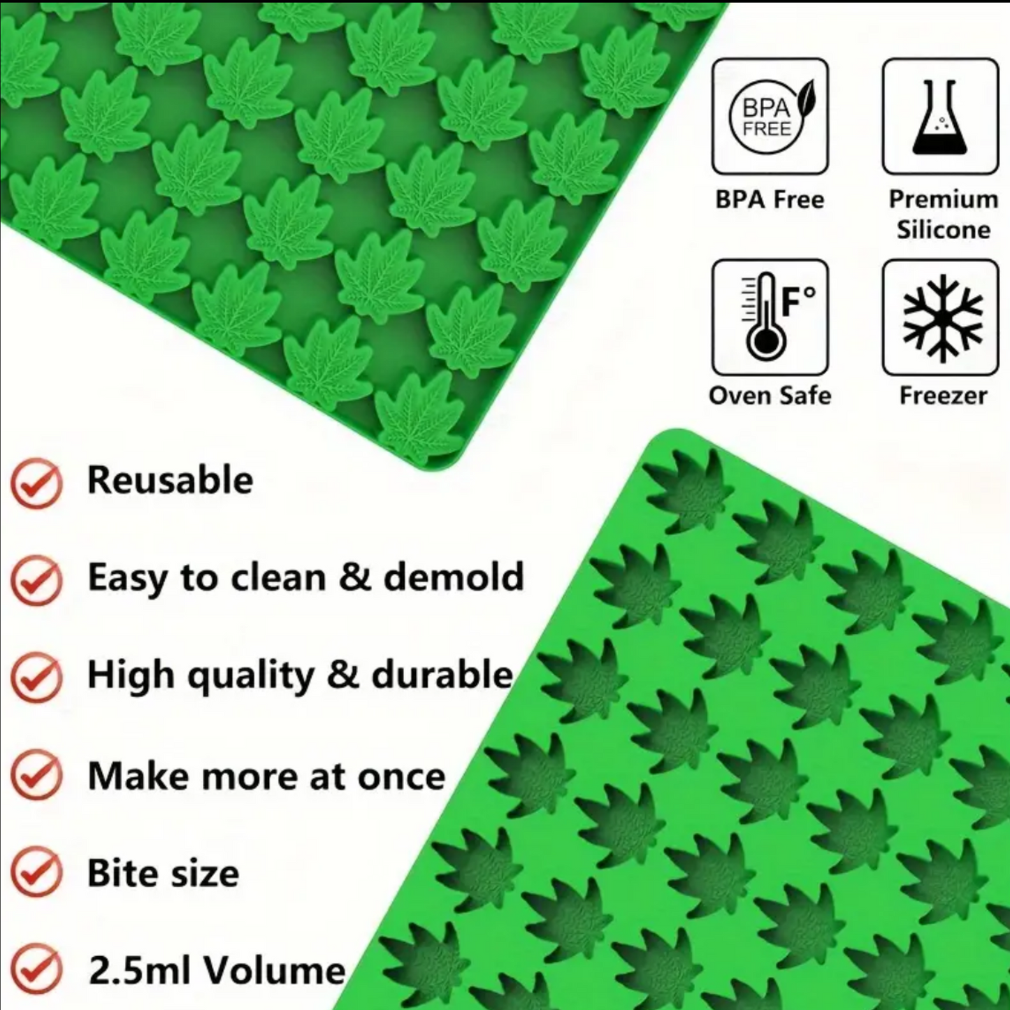 Leaf Shape Silicone Molds (Gummy Tray)