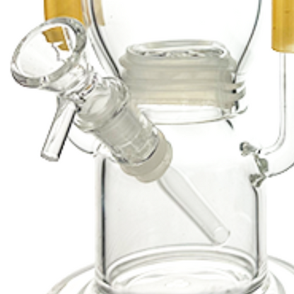 *CLEARANCE* (missing grommet) Oil Lamp Glass Bong – Lantern Double Recycler 29cm