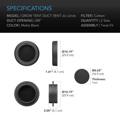 AC Infinity - Grow Tent Duct Vent Attachment 8 inch