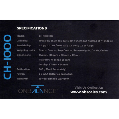 On Balance Champion Mini Scale CH-1000 ( 1000g x 0.1g )