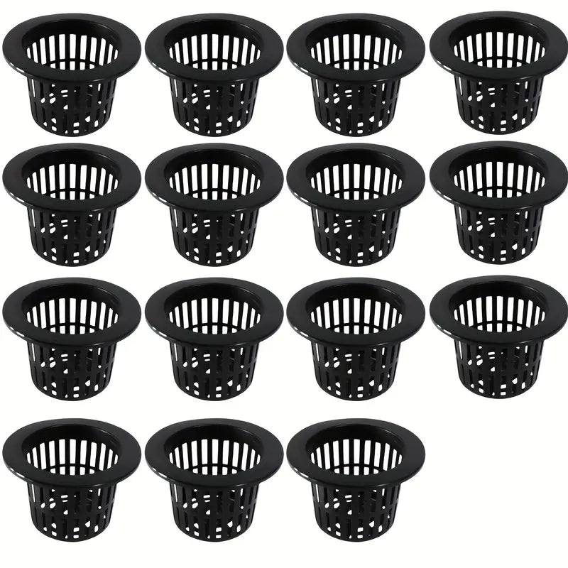 85mm Black Plastic Mesh Net Cups with Drainage Holes
