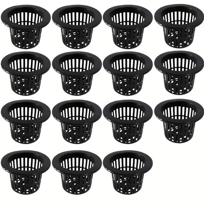 85mm Black Plastic Mesh Net Cups with Drainage Holes