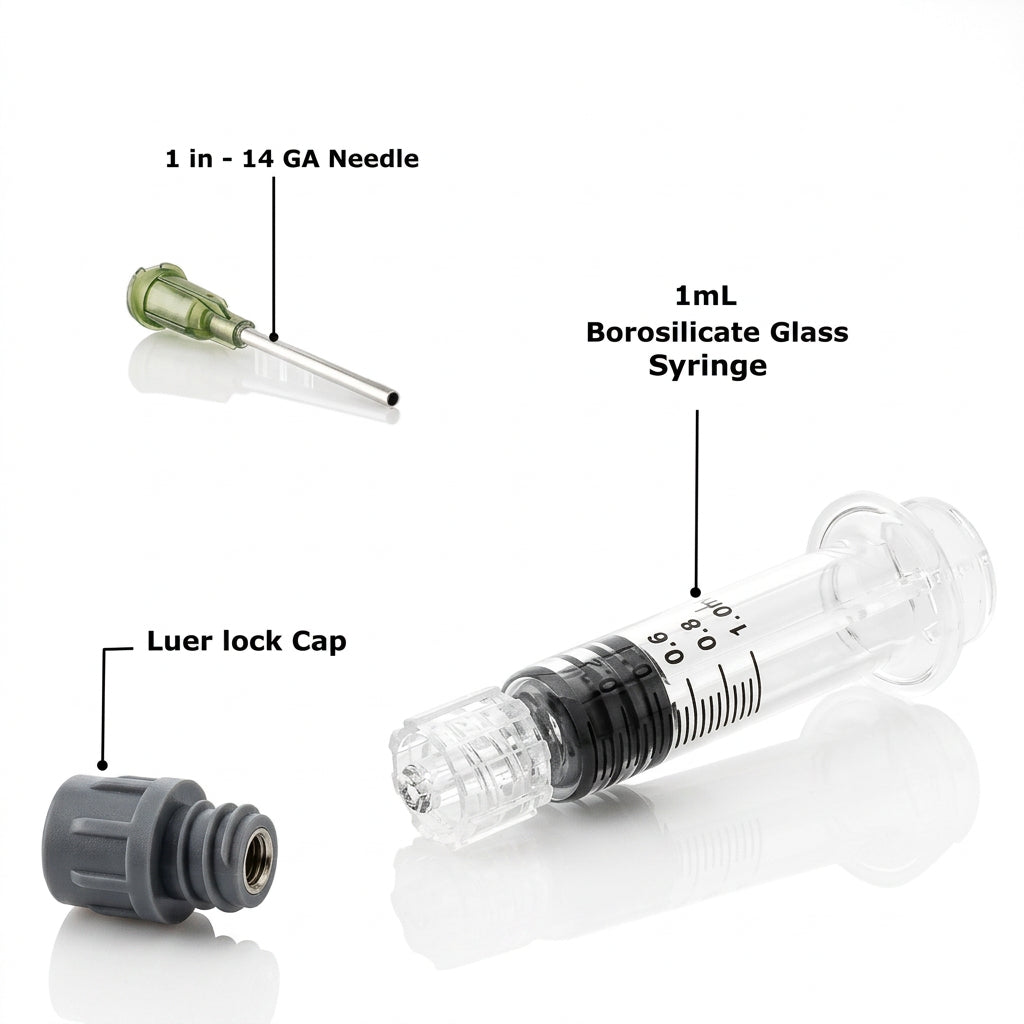 1ml Glass Syringe with Blunt Tip and Lure Lock