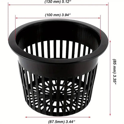 85mm Black Plastic Mesh Net Cups with Drainage Holes