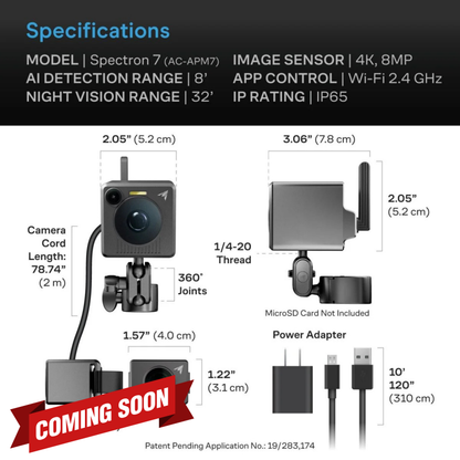(LANDING SEPTEMBER) Spectron 7, AI-Powered Grow Camera 4k AC Infinity