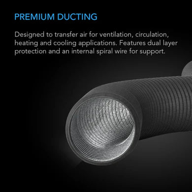 AC Infinity, Flexible Four-Layer Ducting, 8 FT long 2.4 metre, 8 Inch - 200 mm