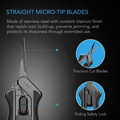 AC Infinity - Stainless Steel Pruning Shear, Ergonomic Lightweight, 6.6” Straight Blades
