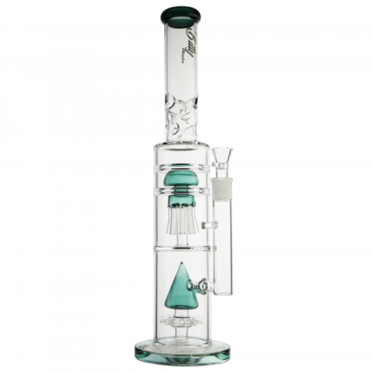 Billy Mate 45cm Mushroom Jellyfish Bong – 19mm Cone, Dual Percs, Ice Catcher