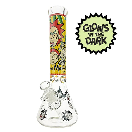 Glow in the Dark Rick and Morty Beaker Bong (35cm)