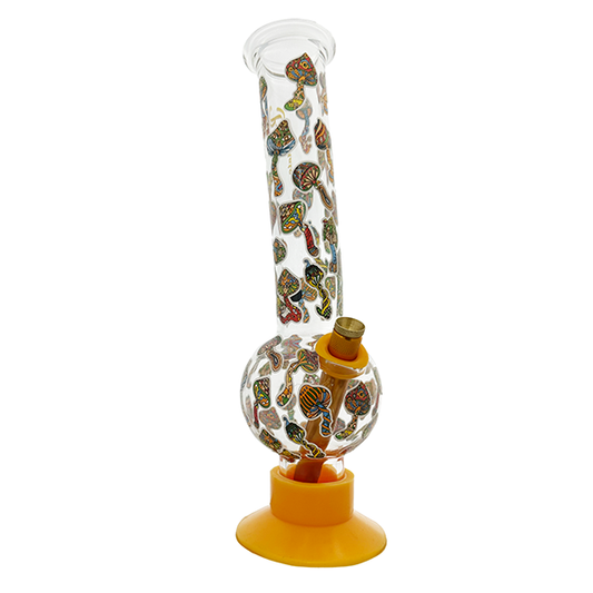 Ultimate Large Billy Mate Psychedelic Mushroom Glass Bong with Silicone Base