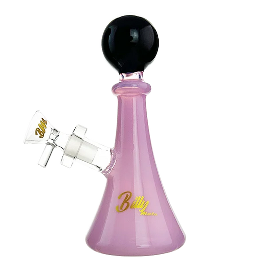 Billy Mate - Salt Shaker Style Glass Bong 17cm (Purple Base/Green Ball)