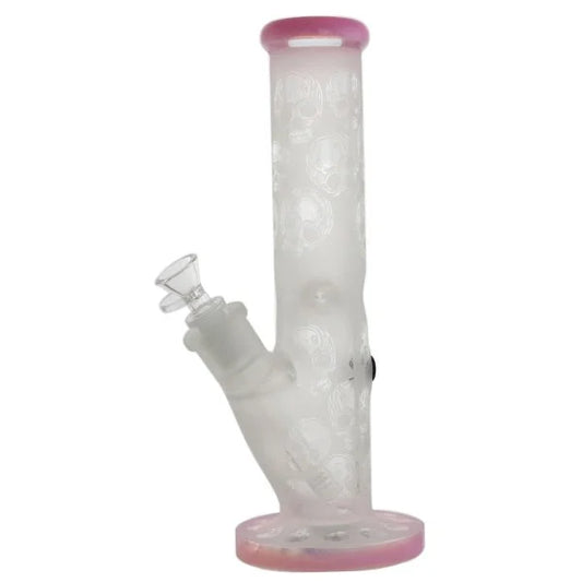 Didgeridoo Straight 9mm Frosted Skulls Waterpipe – 30cm - Green