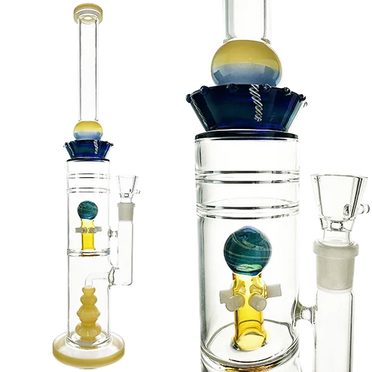 Double Chamber Glass Bong - Aurora Cascade 45cm