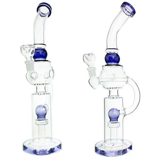 LoopFlow Recycler Bong with Internal Perc Dark Green (36cm)
